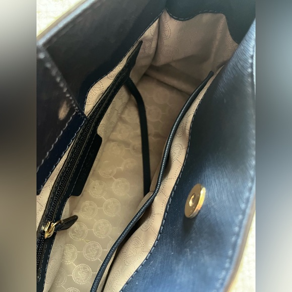 Michael Kors Hamilton Navy White khaki Gold Hardware +Shoulder Strap - Picture 5 of 13